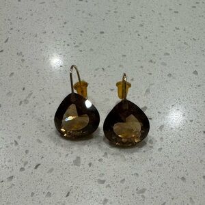 Anthropologie Amber/Gold Teardrop Earrings